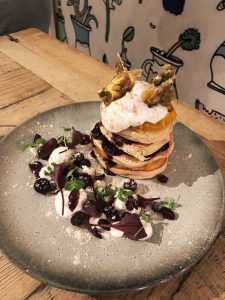 Colourful, delightful, mouth watering vegan pancakes. Wintery and indulgent.